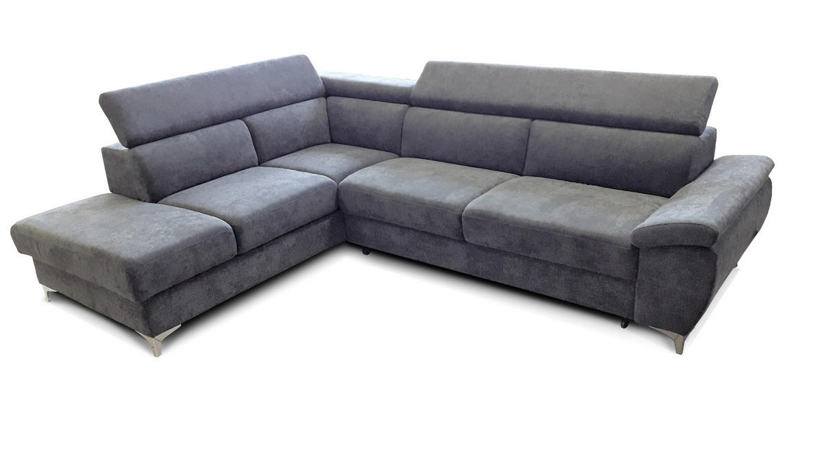 GARNITURA ZA SEDENJE  - boja hroma, Moderno, tekstil/drvo (286/81-98/218cm) - Hom`in