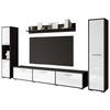 WOHNWAND Bogota 4-teilig  in Anthrazit, Weiß Hochglanz  240/130/31 cm  - Weiß Hochglanz/Anthrazit, Basics, Holzwerkstoff/Kunststoff (240/130/31cm) - P & B