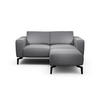 Zweisitzer inkl. Hocker Chenille Anthrazit  - Anthrazit/Schwarz, Design, Textil/Metall (180/86/86-94cm) - SENSOO