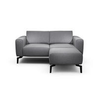 Zweisitzer inkl. Hocker Chenille Anthrazit  - Anthrazit/Schwarz, Design, Textil/Metall (180/86/86-94cm) - SENSOO
