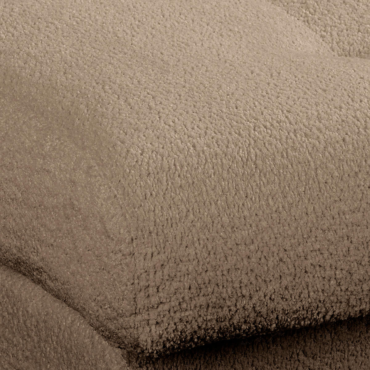 ECKSOFA Naomi in Chenille Hellbraun Rückenkissen  243/284 cm  - Hellbraun/Schwarz, Design, Kunststoff/Textil (243/284cm) - P & B