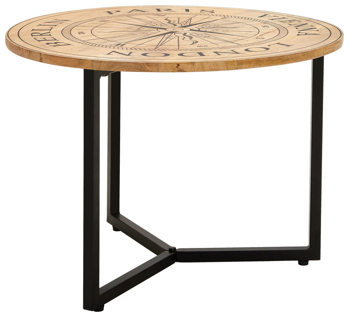 KONFERENČNÍ STOLEK, přírodní barvy, černá, dřevo, kov, 60/60/40 cm - černá/přírodní barvy, Natur, kov/dřevo (60/60/40cm) - Livetastic