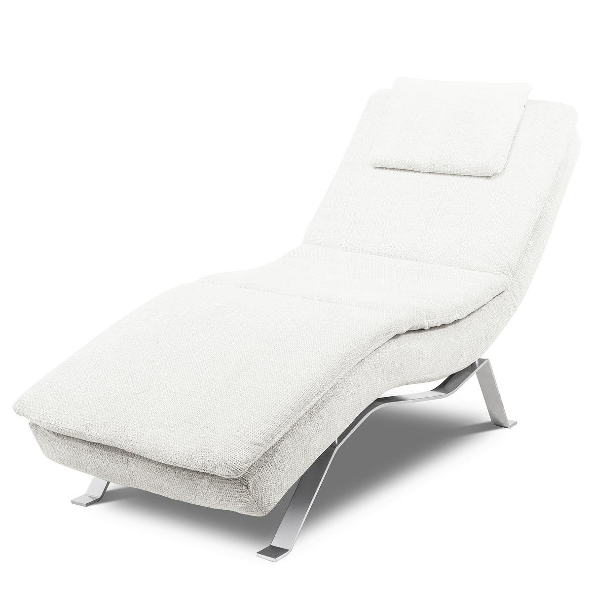 RELAXLIEGE in Chenille Creme  - Silberfarben/Creme, Design, Textil/Metall (65/95/171cm) - Celina Home