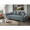 BIGSOFA in Chenille Mintgrün  - Chromfarben/Silberfarben, Modern, Kunststoff/Textil (242/71/90/131cm) - Livetastic
