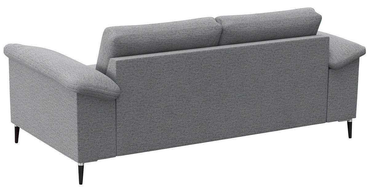 2-SITZER-SOFA Flachgewebe Hellgrau  - Hellgrau/Schwarz, Design, Textil/Metall (176/84,5/92cm) - Livetastic