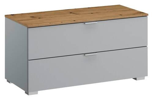 KOMMODE 80/42/42 cm  in Grau, Eichefarben  - Eichefarben/Alufarben, Trend, Holzwerkstoff/Kunststoff (80/42/42cm) - Stylife