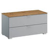 KOMMODE 80/42/42 cm  in Grau, Eichefarben  - Eichefarben/Alufarben, Trend, Holzwerkstoff/Kunststoff (80/42/42cm) - Stylife