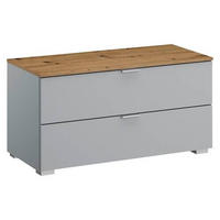 KOMMODE 80/42/42 cm  in Grau, Eichefarben  - Eichefarben/Alufarben, Trend, Holzwerkstoff/Kunststoff (80/42/42cm) - Stylife