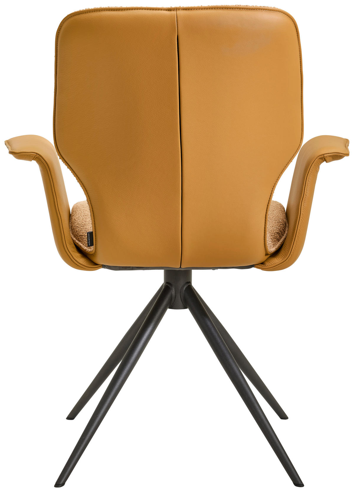 ARMLEHNSTUHL  in beflockt Echtleder pigmentiert  - Anthrazit/Karamell, Design, Leder/Textil (70/95/63cm) - Musterring