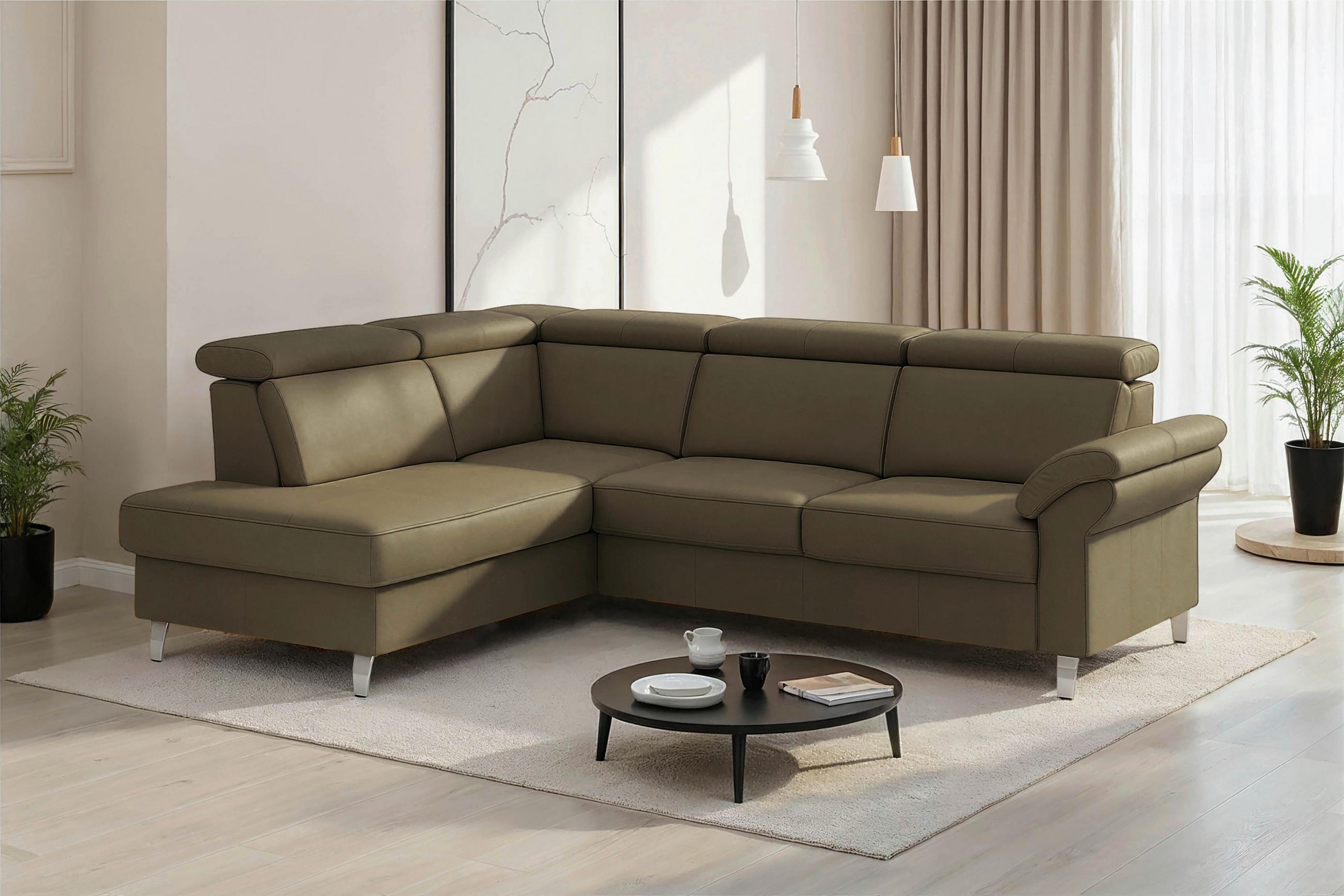 Sit & More Ecksofa Arngast E Olivgrün 245x194 cm