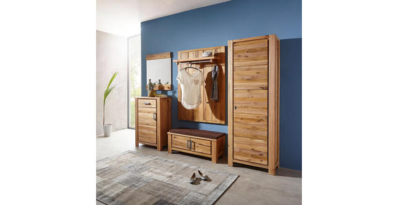 KOMMODE Wildeiche massiv geölt Eichefarben - Eichefarben/Grau, KONVENTIONELL, Holz/Metall (70/107/40cm) - Linea Natura