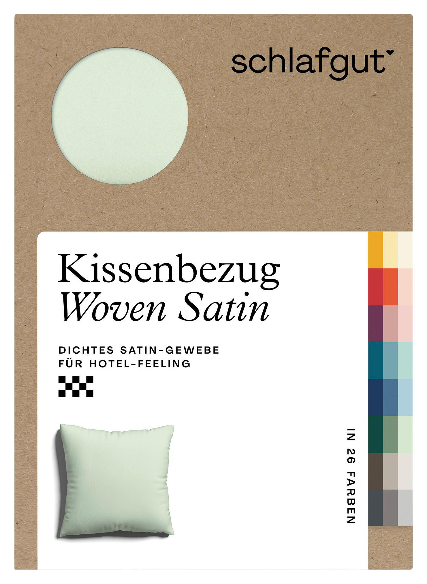 KISSENHÜLLE WOVEN SATIN 40/40 cm  - Hellgrün, Basics, Textil (40/40cm) - Schlafgut