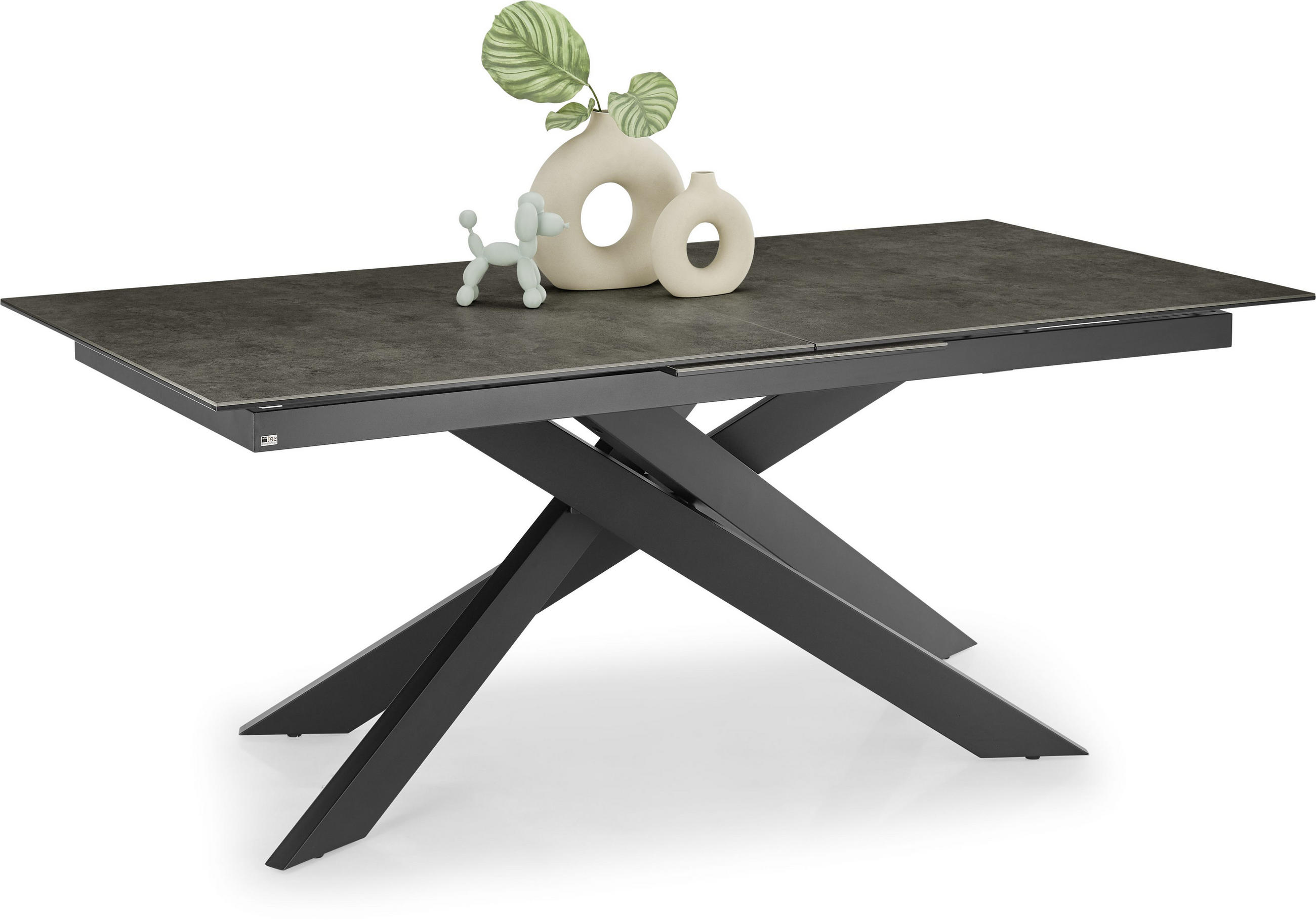 SetOne by Musterring Esstisch Schwarz 100x75x200-250 cm