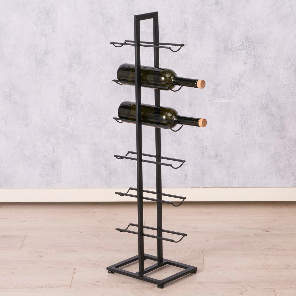 REGÁL NA VÍNO - čierna, Basics, kov (20/25/91cm) - Boltze Home