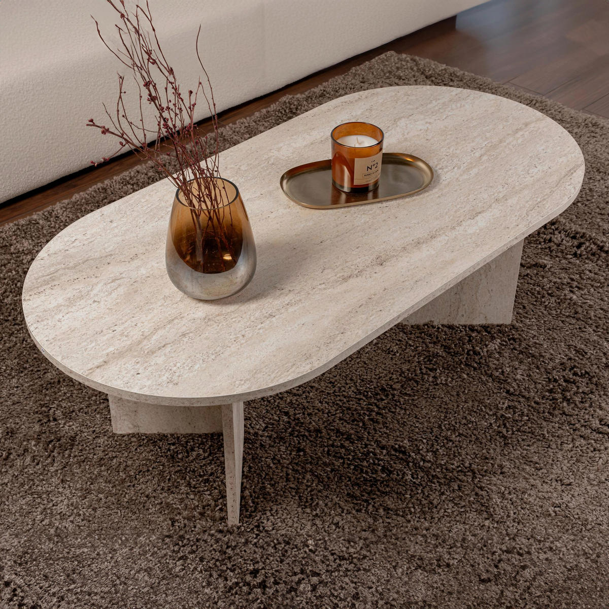 COUCHTISCH Elfenbein  - Elfenbein, Design, Holzwerkstoff (119/40/60cm) - MID.YOU