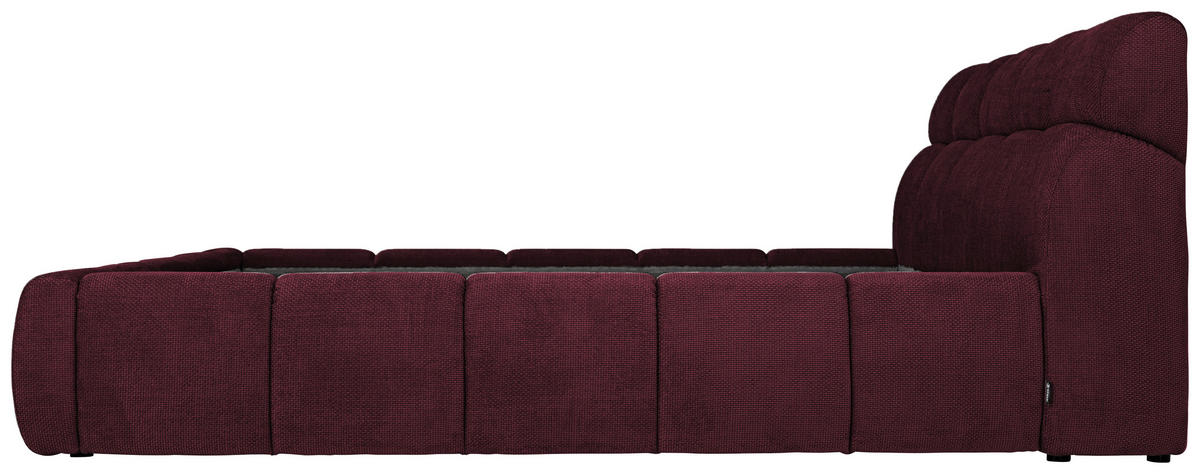 POLSTERBETT 140/200 cm  in Bordeaux  - Bordeaux/Schwarz, Design, Kunststoff/Textil (140/200cm) - Esposa