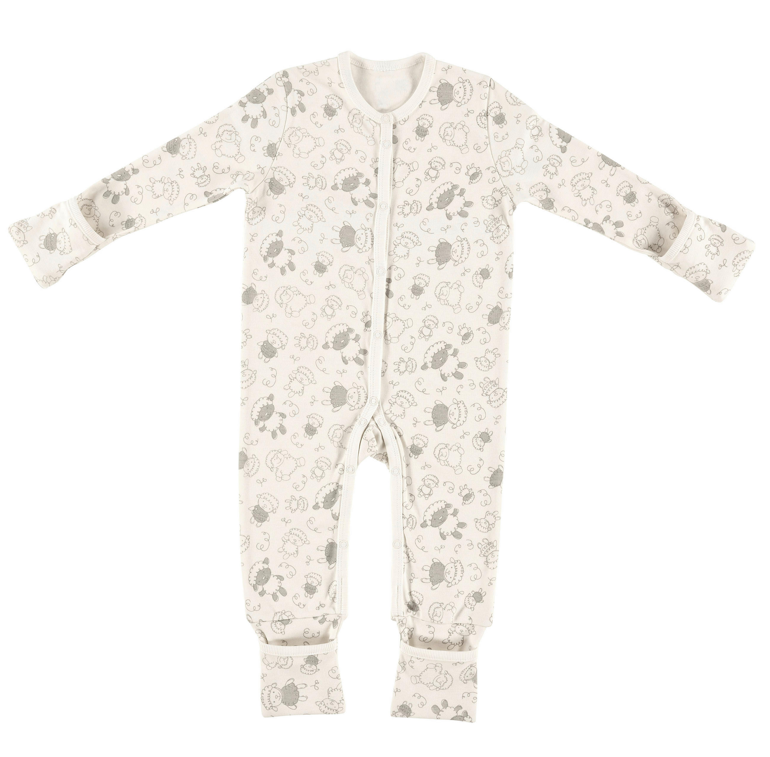 SCHLAFANZUG  - Weiß/Grau, Basics, Textil (62null) - Alvi