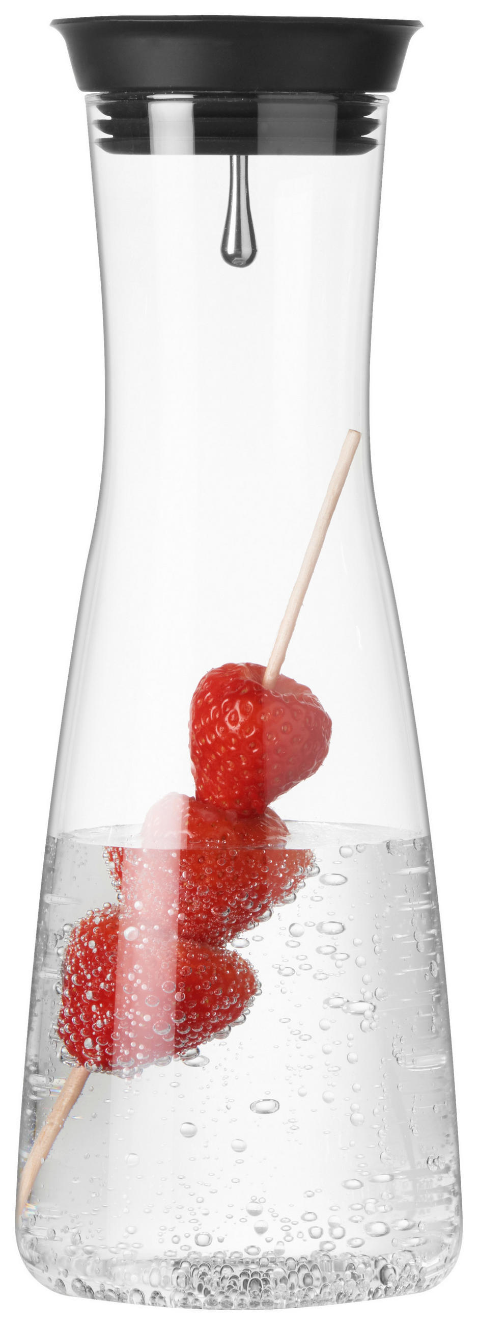 WASSERKARAFFE 1 L    - Klar/Schwarz, Basics, Glas/Kunststoff (10,5/29,3/10,5cm) - Leonardo