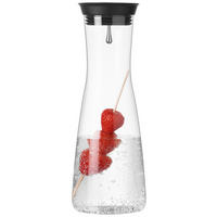 WASSERKARAFFE 1 l   - Klar/Schwarz, Basics, Glas/Kunststoff (10,5/29,3/10,5cm) - Leonardo