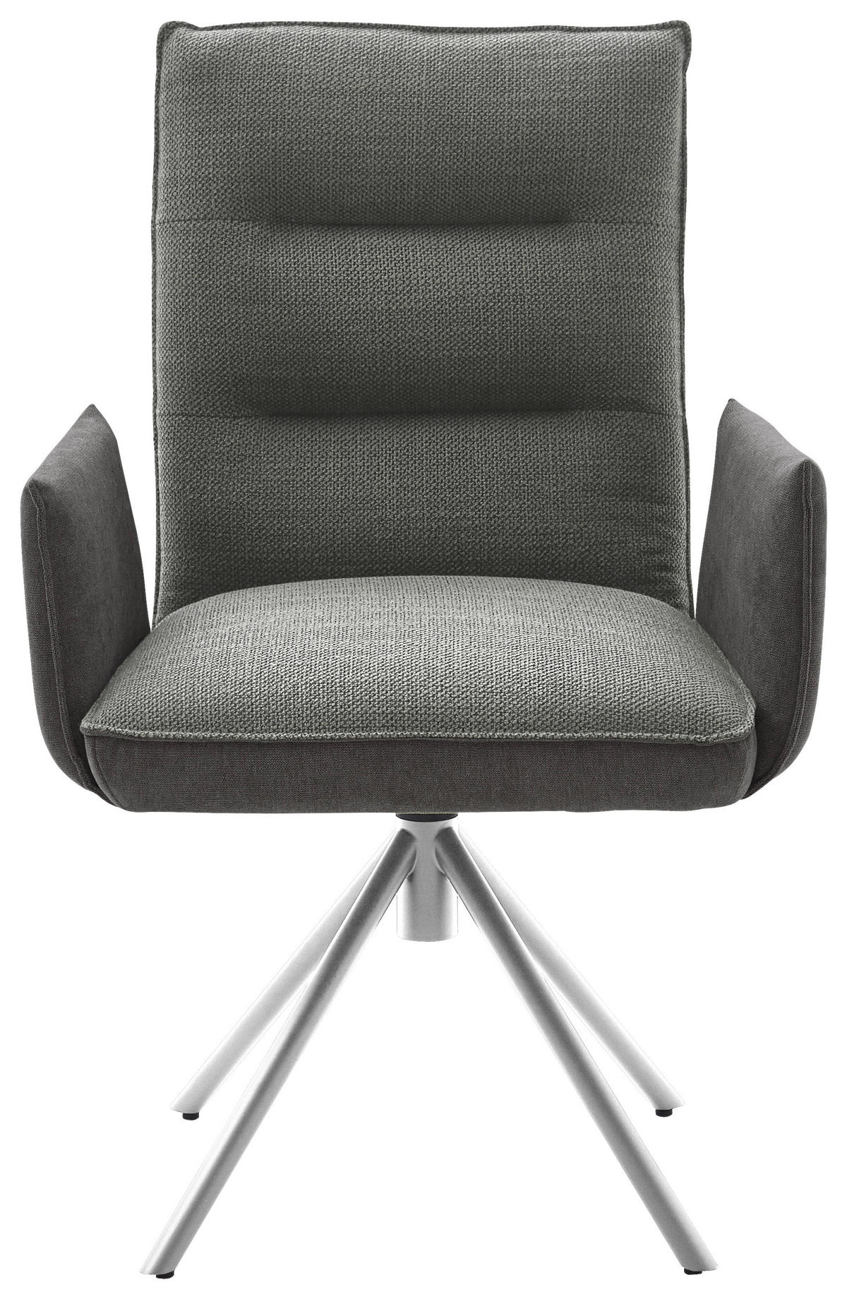 ARMLEHNSTUHL DREHBAR 360°  in Flachgewebe  - Edelstahlfarben/Dunkelgrau, Design, Textil/Metall (59/93/59cm) - Dieter Knoll
