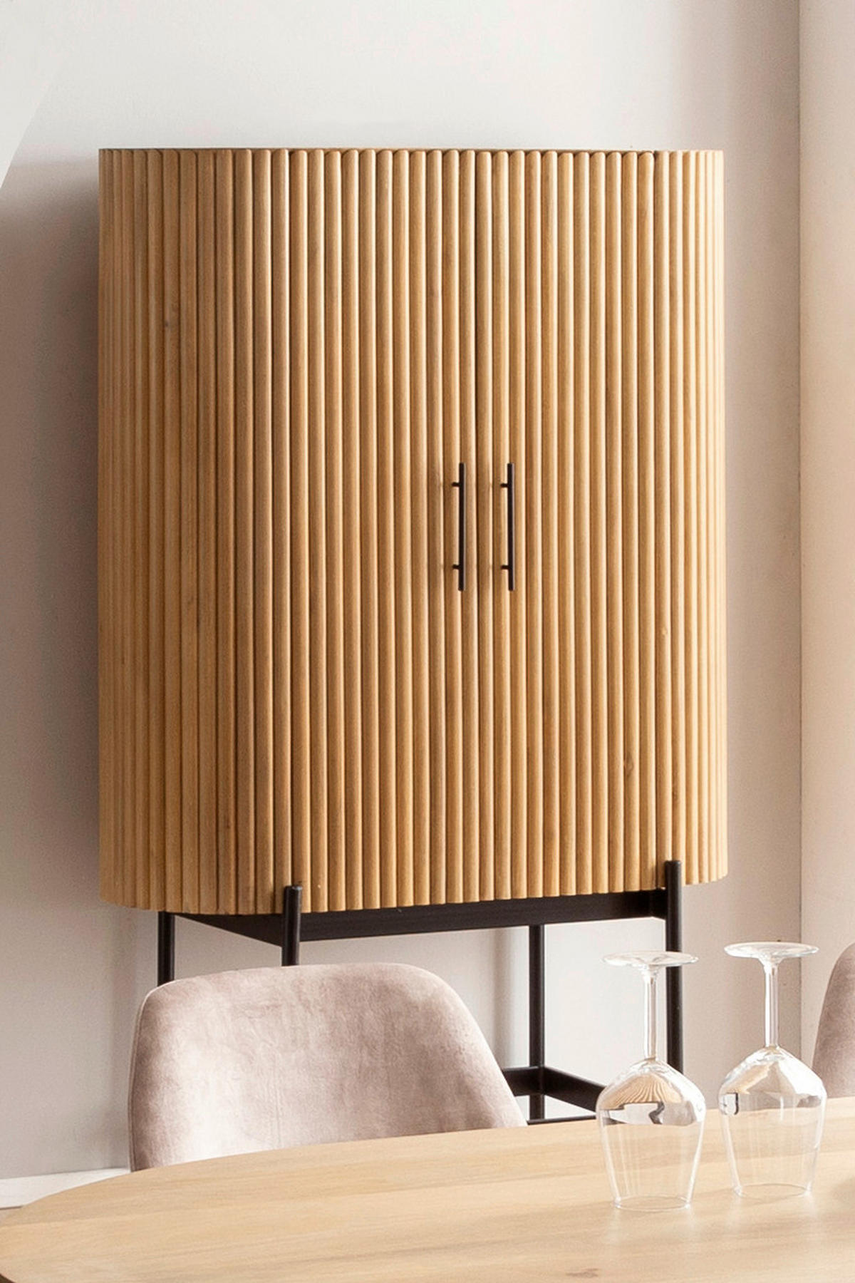 GARDEROBENSCHRANK  in 100/172/40 cm  - Schwarz/Naturfarben, Design, Holz/Metall (100/172/40cm) - MID.YOU