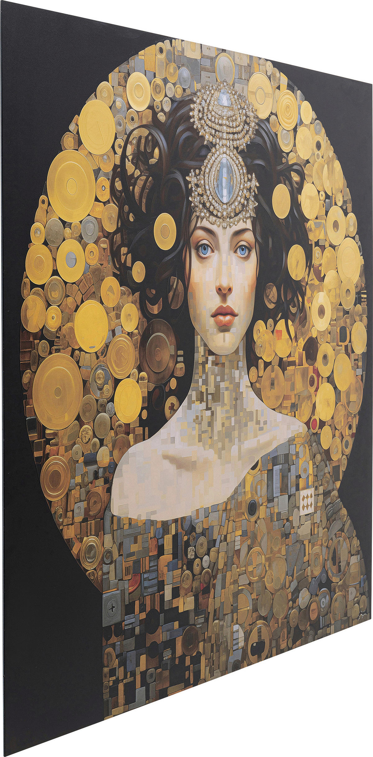 GLASBILD Frauen  - Goldfarben/Schwarz, Design, Glas/Kunststoff (120/120/0,4cm) - Kare-Design