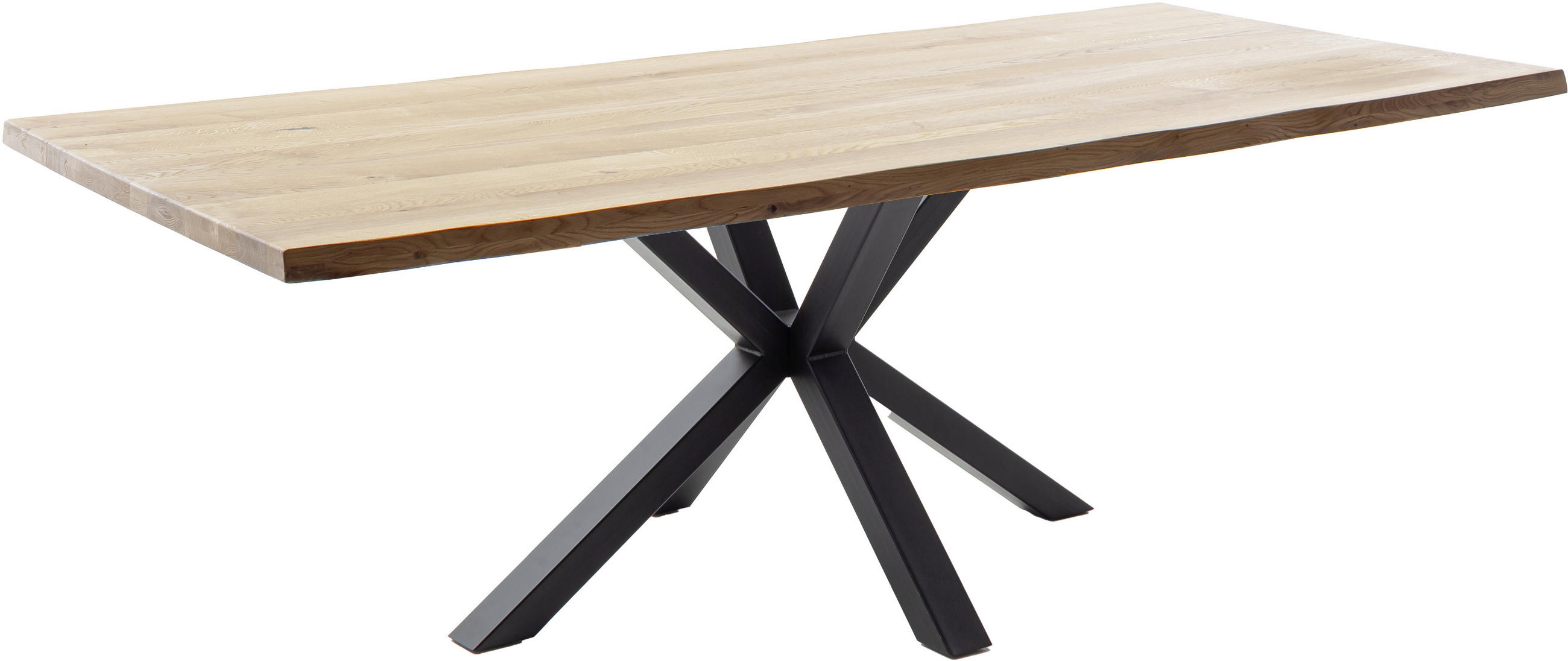 ESSTISCH in Holz 160/90/76 cm  - Wildeiche/Schwarz, KONVENTIONELL, Holz/Metall (160/90/76cm) - Valdera