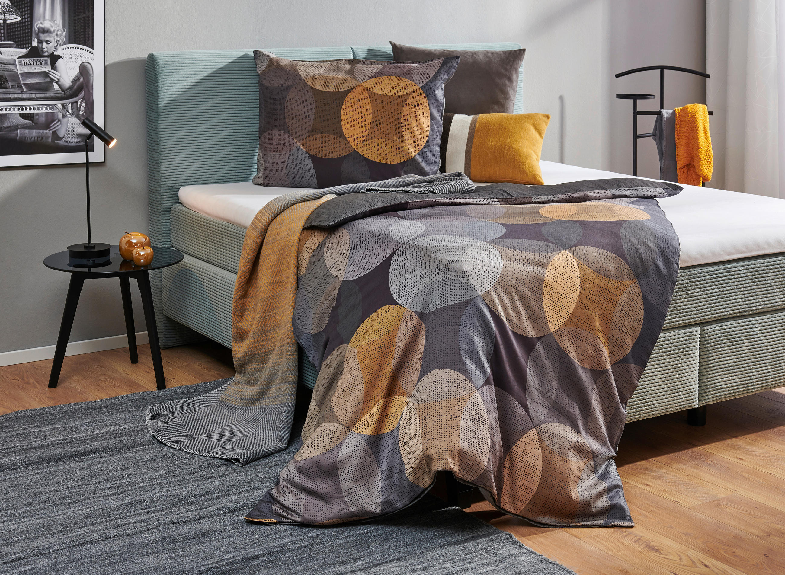 WENDEBETTWÄSCHE NEUVAC Satin 140/200 cm  - Anthrazit, Basics, Textil (140/200cm) - Novel