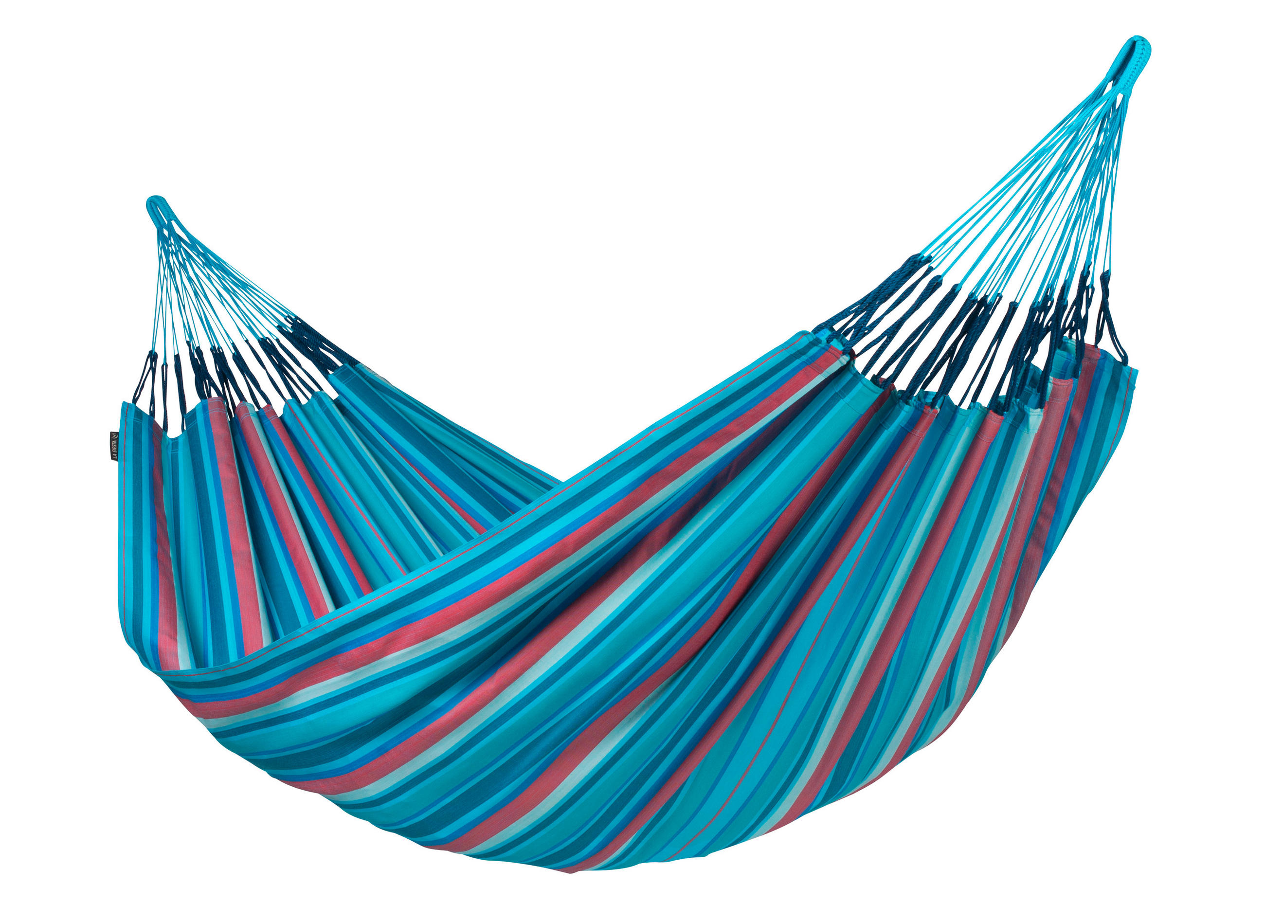 HÄNGEMATTE kingsize outdoor  - Blau/Kirschrot, KONVENTIONELL, Textil (180/400cm) - La Siesta