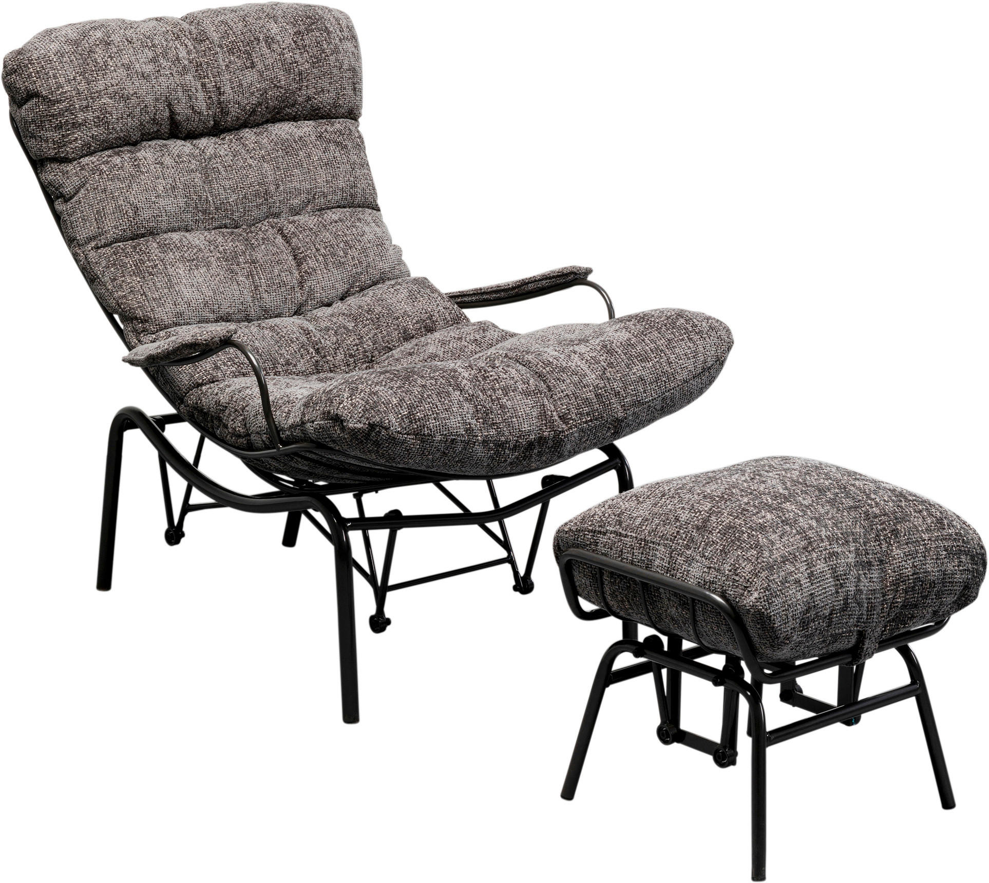 SESSELSET    - Schwarz/Grau, Design, Textil/Metall (83/97/106cm) - Kare-Design