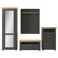 GARDEROBE 4-teilig  in 275/206,6/51,2 cm  - Eichefarben/Graphitfarben, Basics, Holzwerkstoff (275/206,6/51,2cm) - SetOne by Musterring