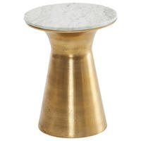 MIZICA, bela  - zlate barve/bela, Design, kamen/kovina (35/45cm) - MID.YOU
