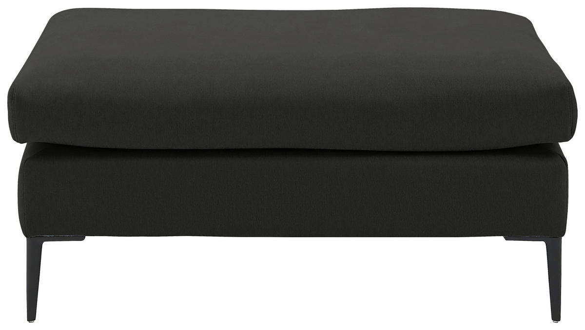 HOCKER in Textil Graphitfarben  - Schwarz/Graphitfarben, Modern, Textil/Metall (100/43/69cm) - Trendmanufaktur