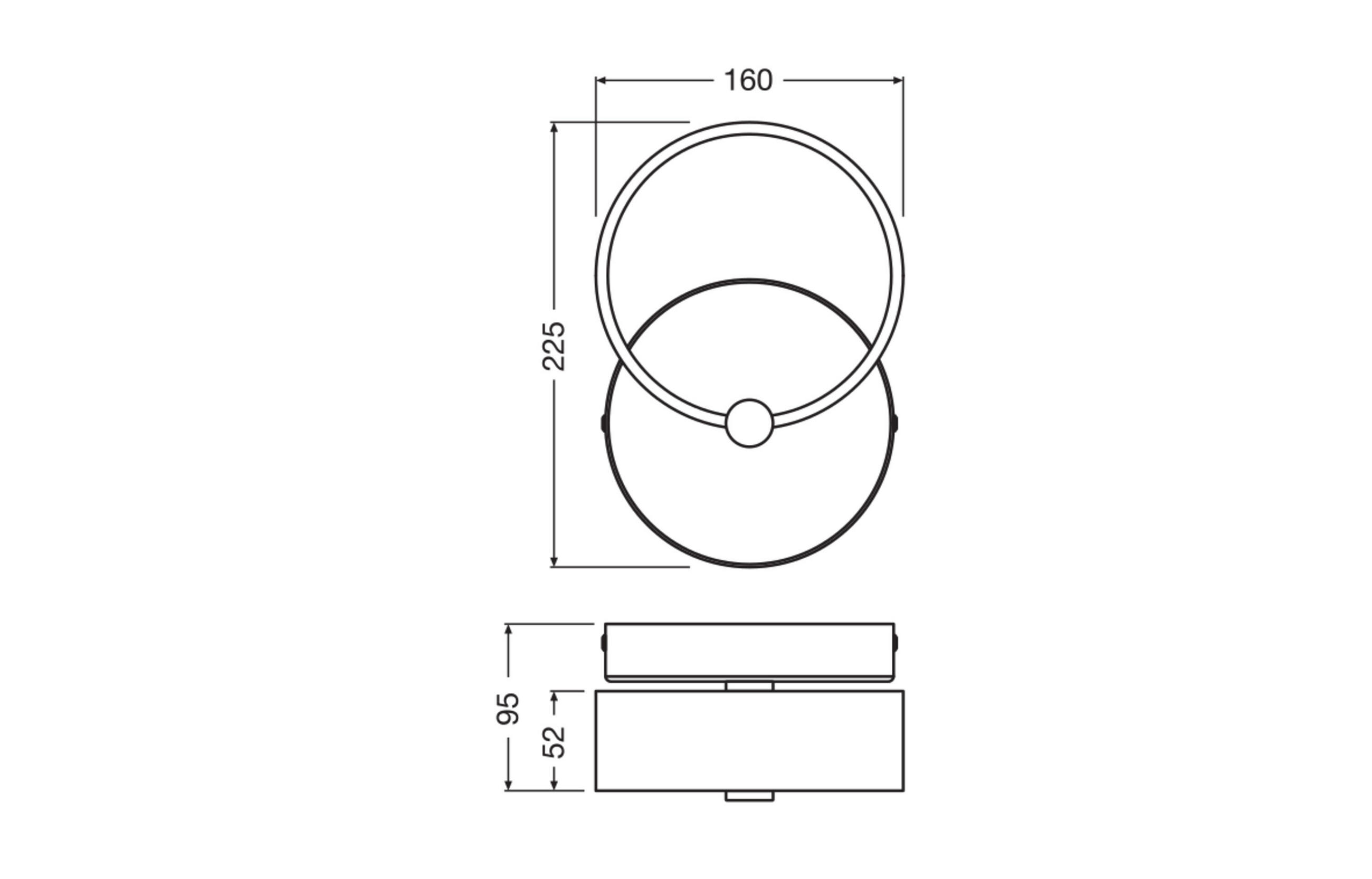 LED-WANDLEUCHTE 16/9,5/22,5 cm   - Schwarz, Design, Kunststoff (16/9,5/22,5cm) - Ledvance