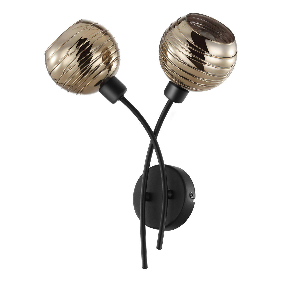 WANDLEUCHTE 33/34 cm   - Goldfarben/Schwarz, Design, Glas/Metall (33/34cm) - Eglo