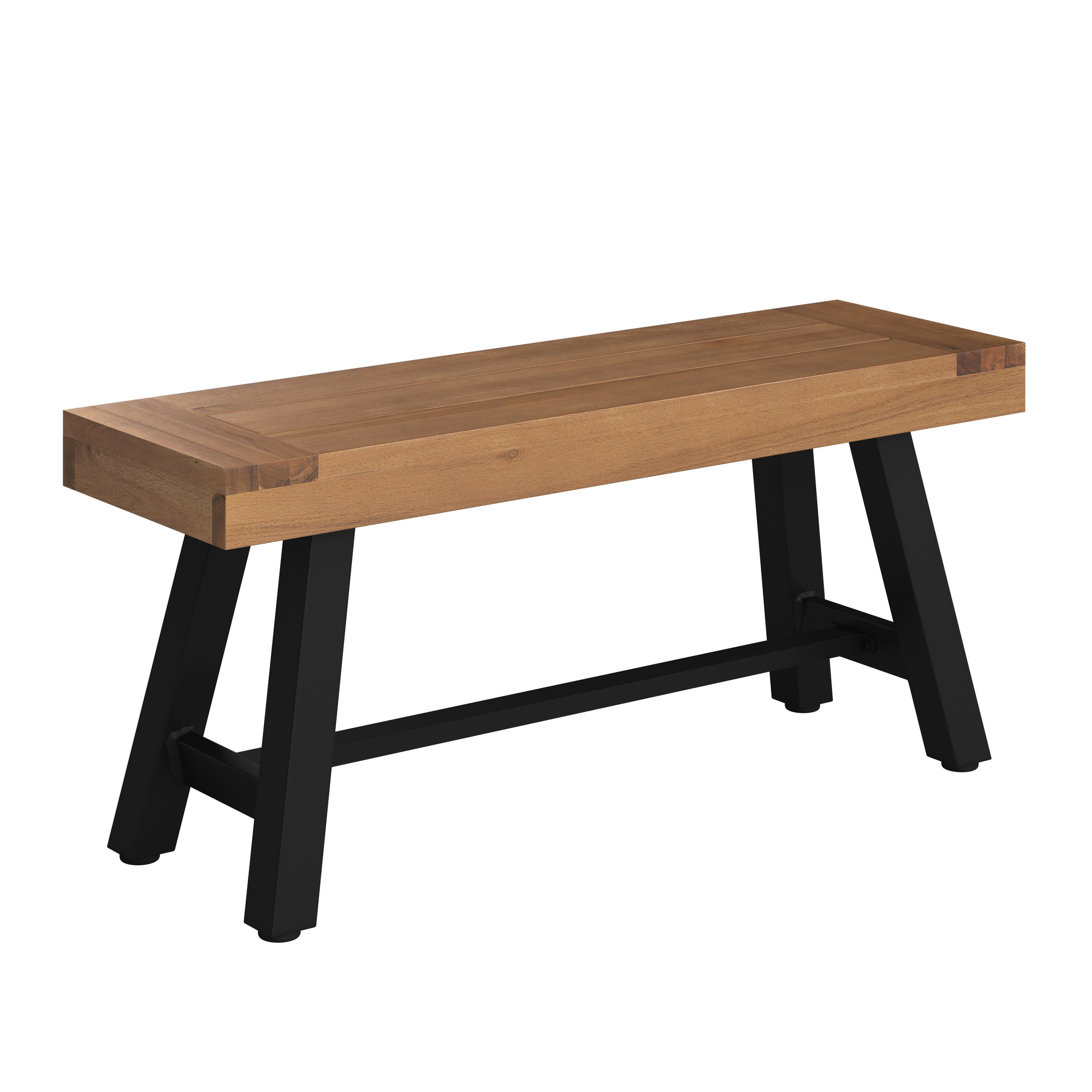 GARTENBANK 100/45/31 cm  in Schwarz, Akaziefarben  - Schwarz/Akaziefarben, Design, Holz/Metall (100/45/31cm) - Ambia Garden