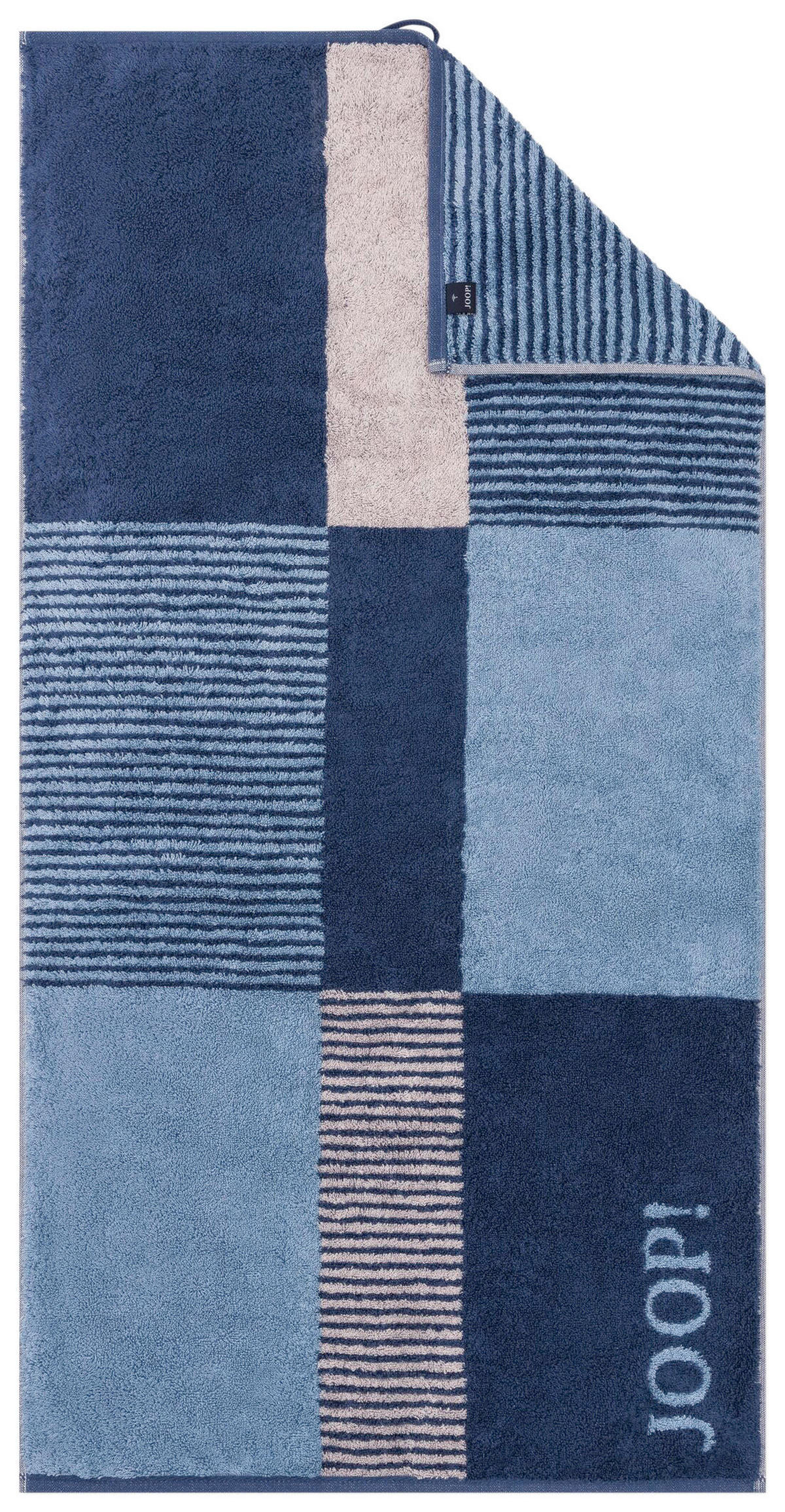 DUSCHTUCH DIVIDED SQUARES 80/150 cm  - Blau, Basics, Textil (80/150cm) - Joop!