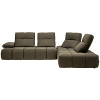 ECKSOFA  in Struktur Graubraun  313/233 cm  - Graubraun/Schwarz, Design, Kunststoff/Textil (313/233cm) - Belluti
