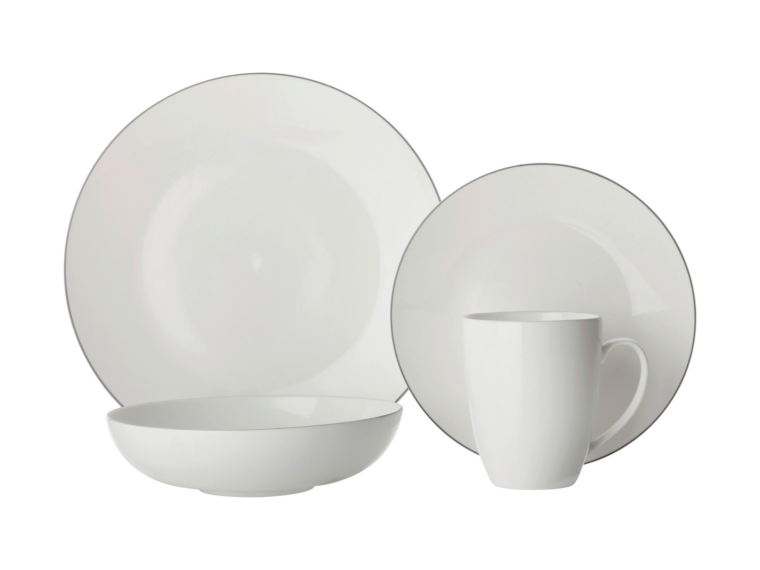 SERVICIU DE MASĂ 16 piese  - alb, Basics, ceramică - Maxwell & Williams