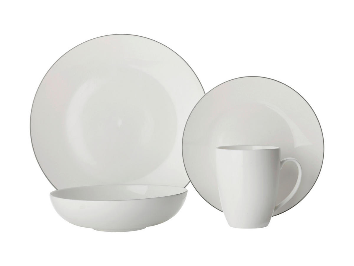 SERVICIU DE MASĂ 16 piese  - alb, Basics, ceramică - Maxwell & Williams