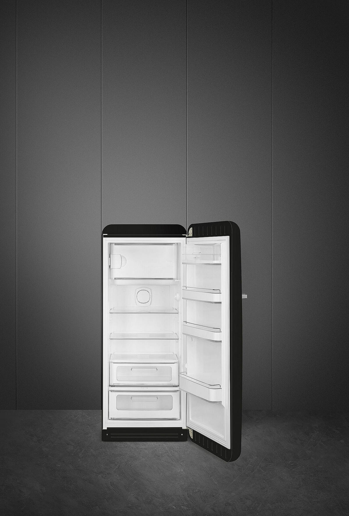 KÜHLSCHRANK 60,1/153/78,8 cm FAB28RBLM6  - Schwarz, Basics, Glas/Metall (60,1/153/78,8cm) - SMEG