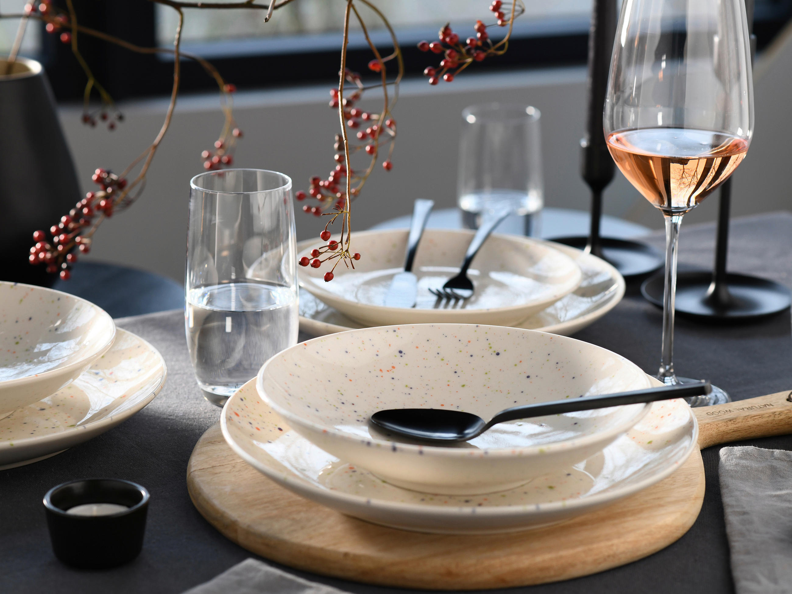 TAFELSERVICE Confetti 12-teilig  - Creme, Basics, Keramik - Creatable
