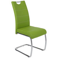 SCHWINGSTUHL  in Lederlook  - Chromfarben/Weiß, Design, Textil/Metall (43/98/59cm) - Carryhome
