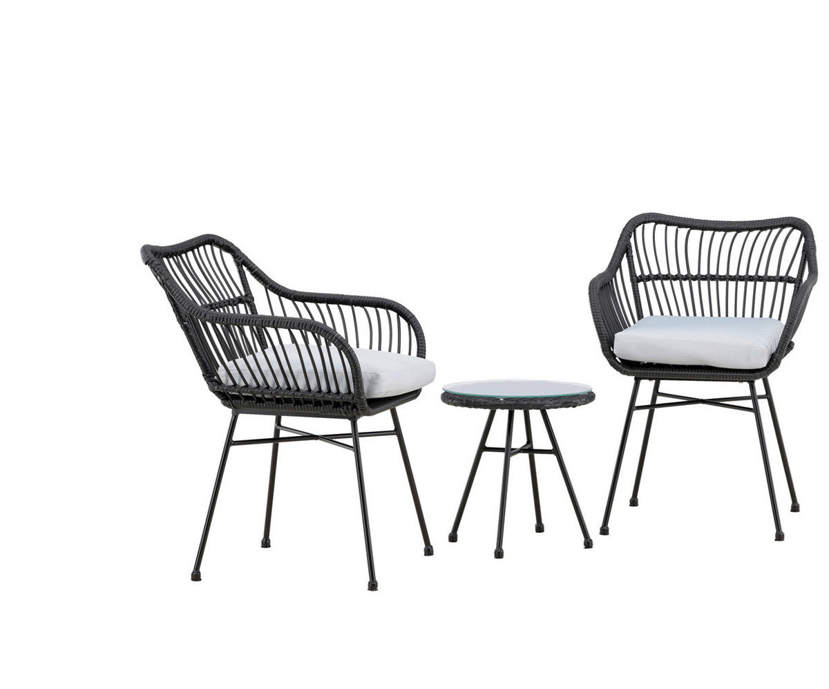 CAFÉSET metall, plast  - svart, Klassisk, metall/plast - Gardenson