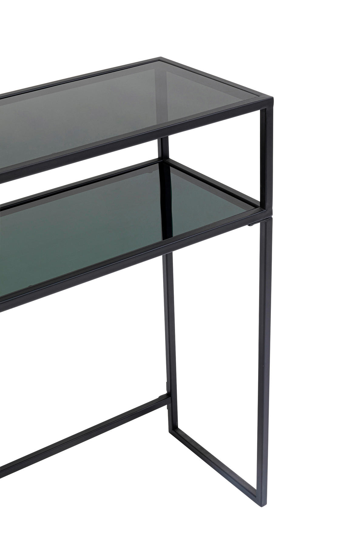 KONSOLENTISCH Anthrazit, Schwarz  - Anthrazit/Schwarz, Design, Glas/Metall (85/30/80cm) - Kare-Design