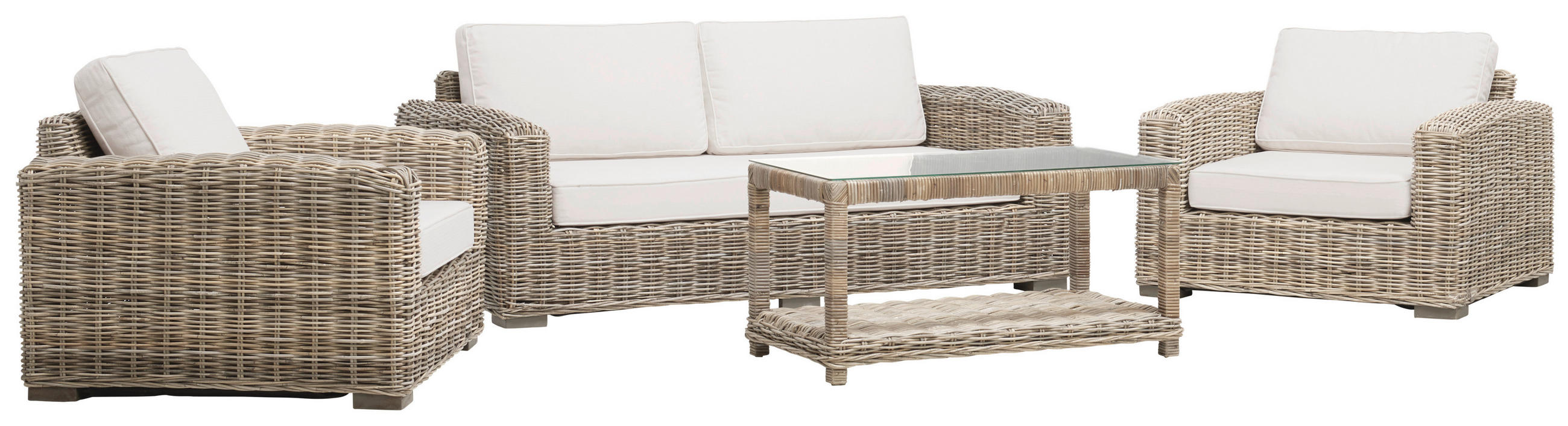 SET CANAPEA ȘI FOTOLII lemn, textil culoare natur, gri deschis