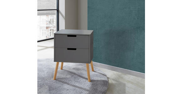 NACHTSCHRANK 40/60/30 cm Kiefer massiv - Naturfarben/Grau, Design, Holz/Holzwerkstoff (40/60/30cm) - Xora