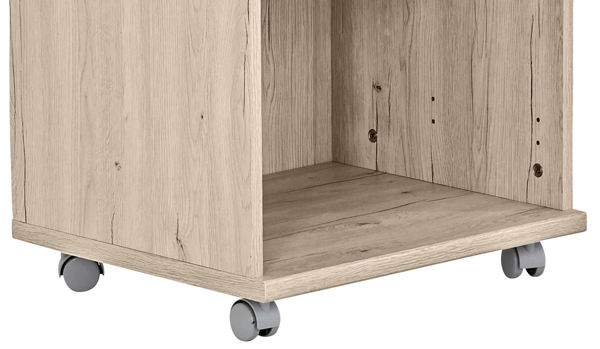 ROLLCONTAINER 46/59/45 cm  - Weiss/Eichefarben, Design, Holzwerkstoff/Kunststoff (46/59/45cm) - MID.YOU