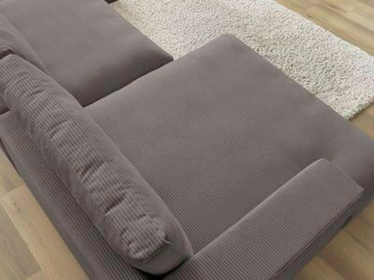 WOHNLANDSCHAFT LEONARD Taupe Cord  - Taupe/Schwarz, MODERN, Kunststoff/Textil (159/404/159cm)
