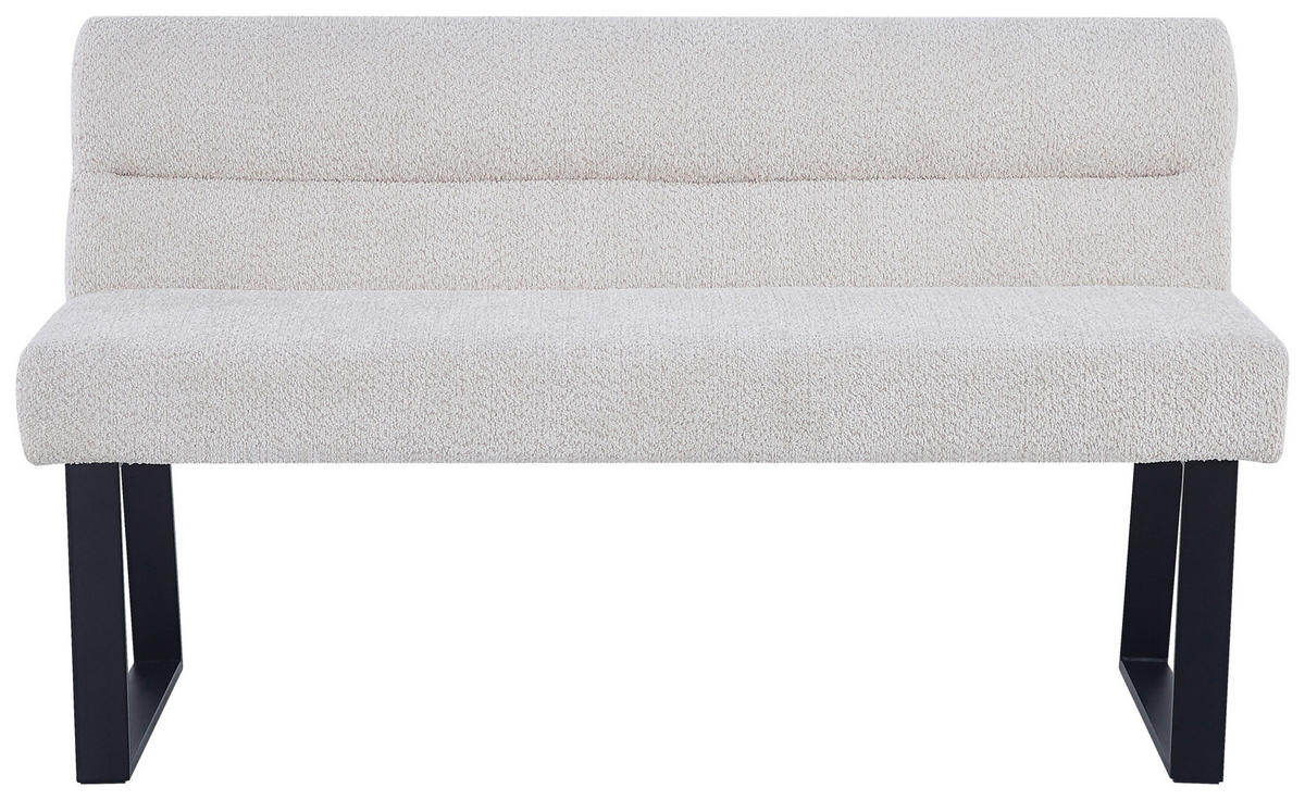 SITZBANK in Metall, Textil Beige  - Beige/Schwarz, KONVENTIONELL, Textil/Metall (140/83/61cm) - MID.YOU